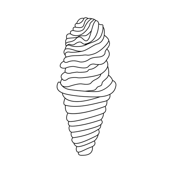 Isolated sweet ice cream dessert on a cone - Vector, Image