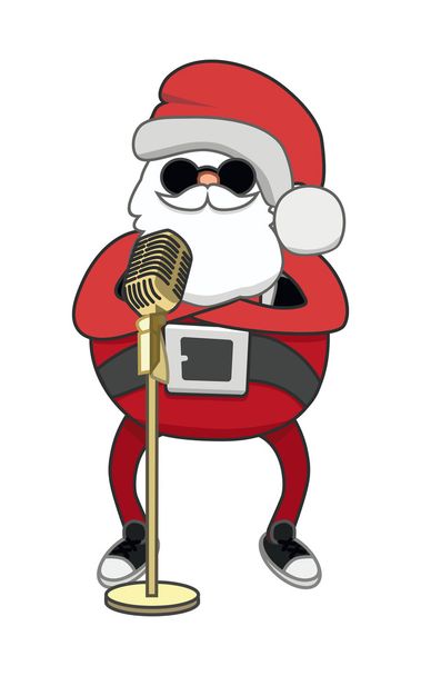 Santa τραγουδά - Διάνυσμα, εικόνα