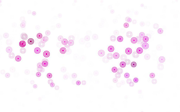 Světle růžová vektorová textura s disky. Rozmazaný dekorativní design v abstraktním stylu s bublinami. Vzor pro futuristickou reklamu, brožury. - Vektor, obrázek