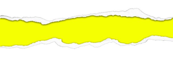 Papel rasgado sobre fondo amarillo - Foto, Imagen