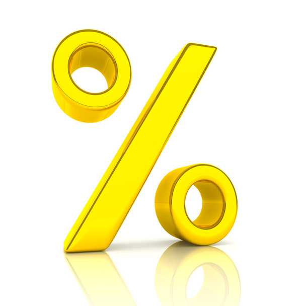 Иллюстрация с золотым символом процента на белом
 - Фото, изображение