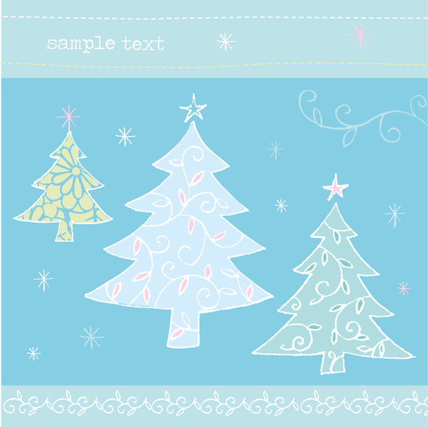 Χριστουγεννιάτικη κάρτα δέντρα - Διάνυσμα, εικόνα