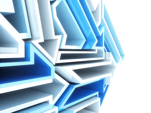 Fondo geométrico deportivo abstracto con flechas azules y blancas
 - Foto, Imagen
