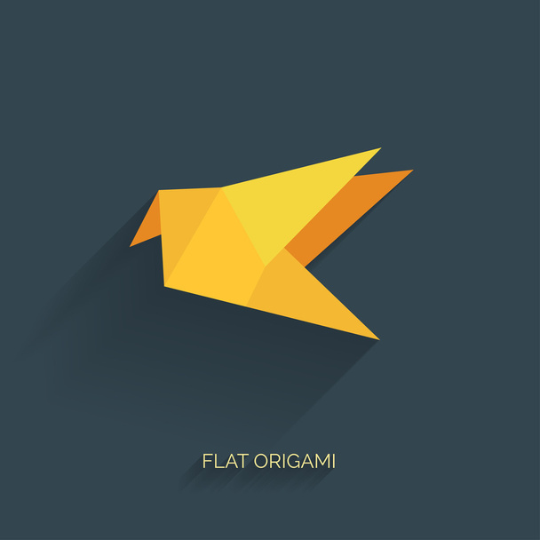 Pájaro de papel de origami plano sobre fondo abstracto
 - Vector, imagen
