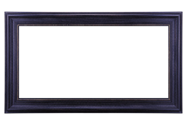 Purple Blue Classic Vintage Wooden mockup canvas frame isolated on white background. Blank Beautiful diverse subject moulding baguette. Design element. use for framing paintings, mirrors or photo. - Photo, Image