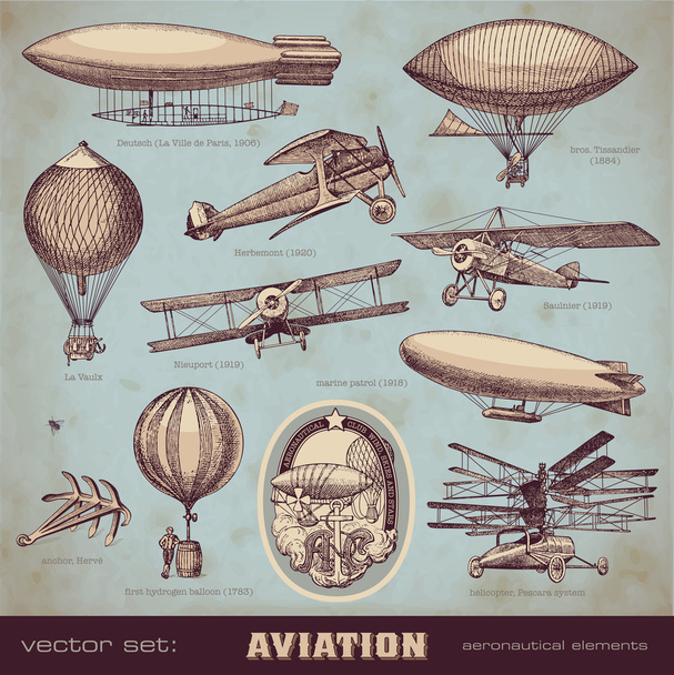 Set of aviation - Vector, Image