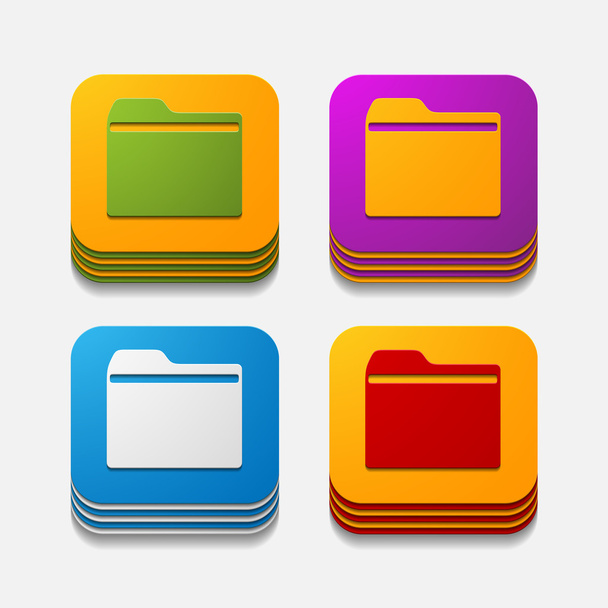 Folder button - Vector, Image