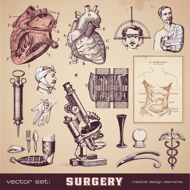 Surgery - medical design elements - Vector, Image