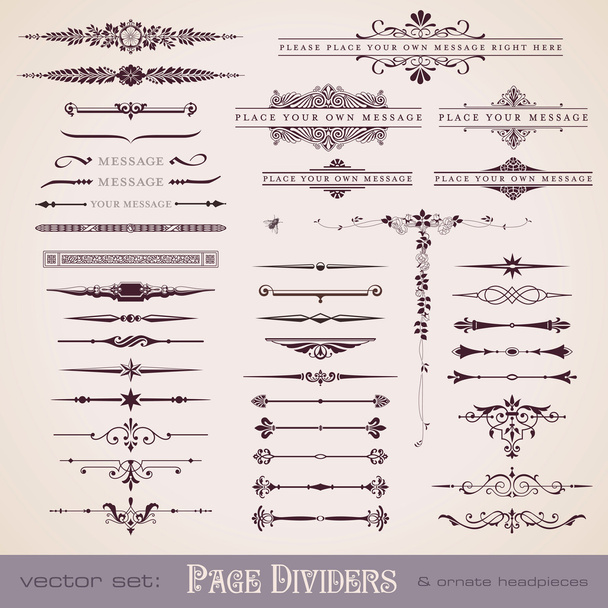 Page dividers and ornate headpieces - Vector, Image