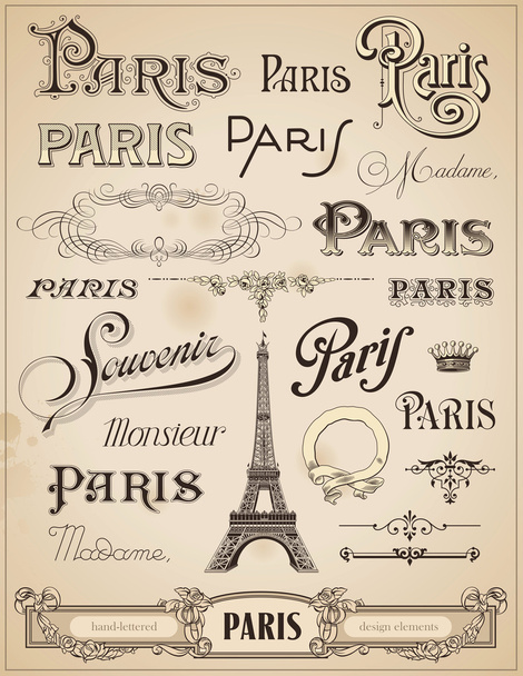 calligrafia di Parigi - Vettoriali, immagini
