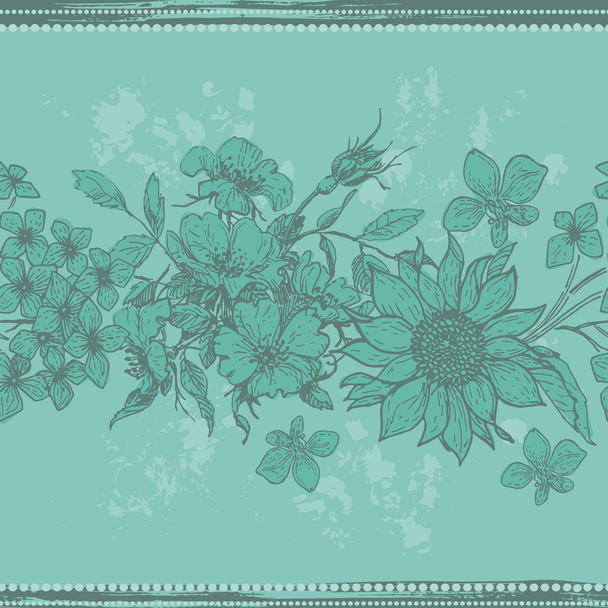 inschrijving vintage floral naadloze grens - Vector, afbeelding
