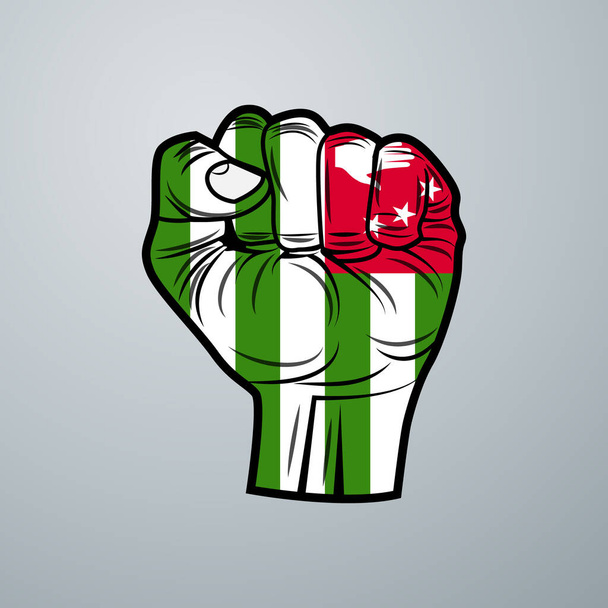 Abkhazia Flag with Hand Design isolated on white background. Vector illustration - Vector, Image