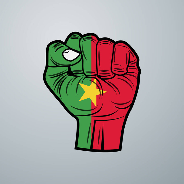 Burkina Faso Flaga z projekt ręcznie izolowane na białym tle. Ilustracja wektora - Wektor, obraz