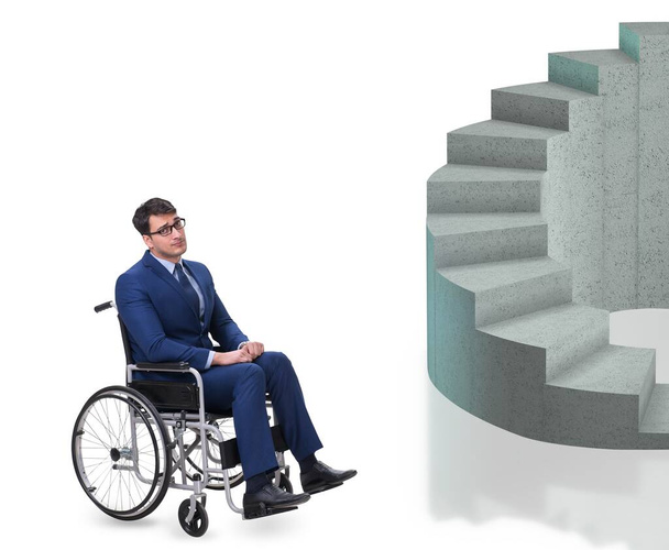 Concepto de accesibilidad con silla de ruedas para discapacitados - Foto, Imagen