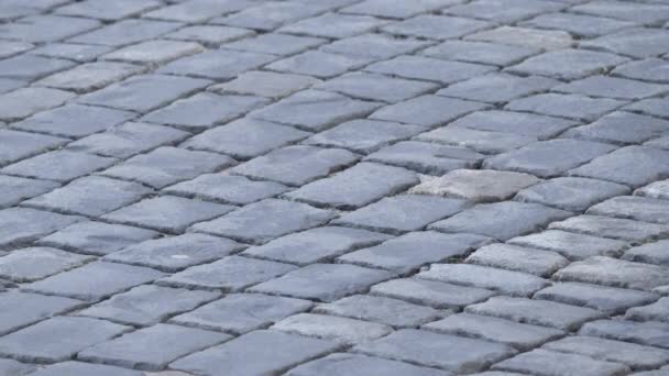 Paving stones on the square on which people are walking. - Metraje, vídeo