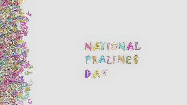 Национальный плакат дня пралине с цветом - Фото, изображение