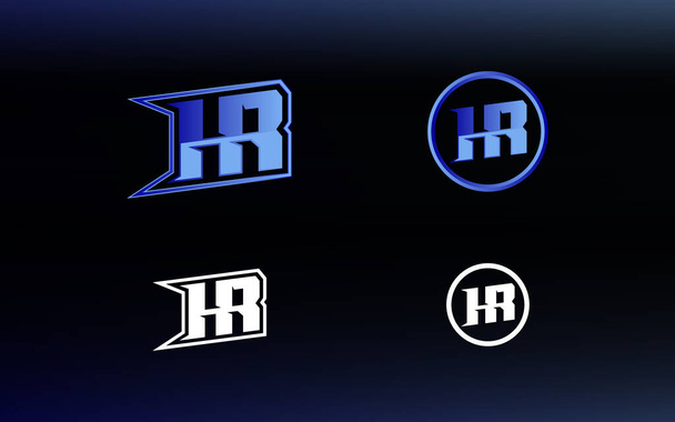 Initials HR logo with a bright color is suitable for E sports teams and others - Vector, Image