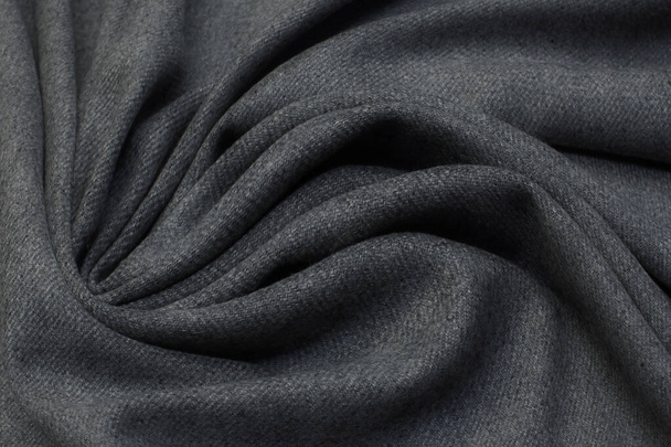 La textura de la tela de cachemira con lana gris. Fondo, patrón. - Foto, Imagen