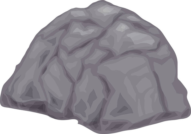 Szürke kő fehér háttér elszigetelt kép - Vektor, kép