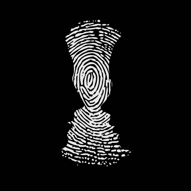 Fingerprint ID two silhouettes - Vektör, Görsel