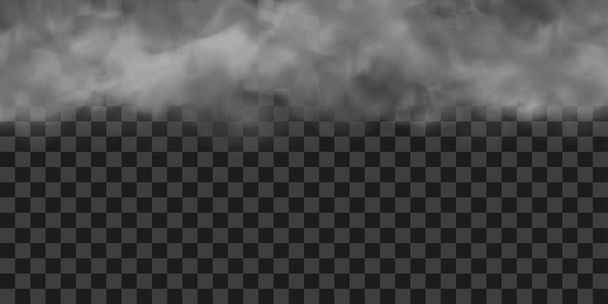 サンダークラウド。雨の灰色の雲。透明背景に隔離された現実的なベクトル図 - ベクター画像