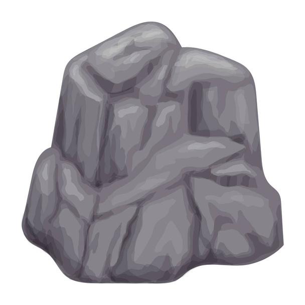 Szürke kő fehér háttér elszigetelt kép - Vektor, kép
