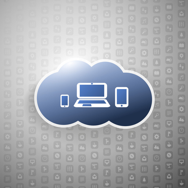 Illustration zum Konzept Cloud Computing - Vektor, Bild
