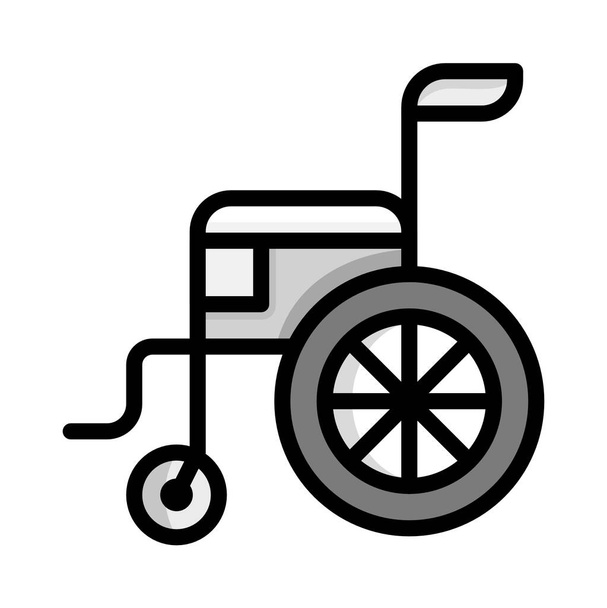 rolstoel pictogram omtrek kleur stijl - Vector, afbeelding