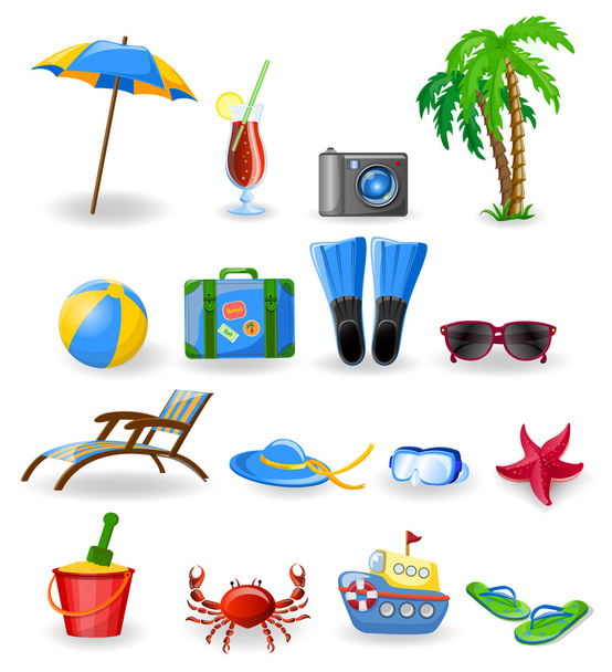 Travel cartoon icons - Vector, afbeelding