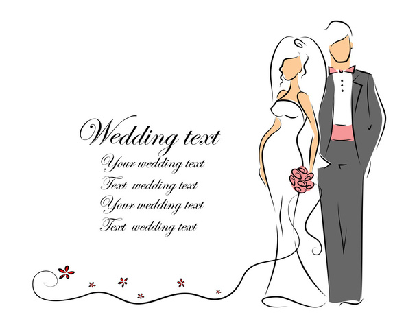 silhouette de mariée et marié
 - Vecteur, image