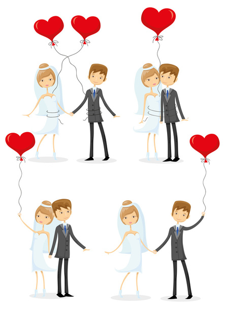 Bride and groom in love - Vector, Image