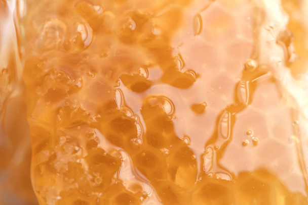 Pieces of honeycomb. Sweet. Food. Honey bees and wax. Nectar. - Zdjęcie, obraz