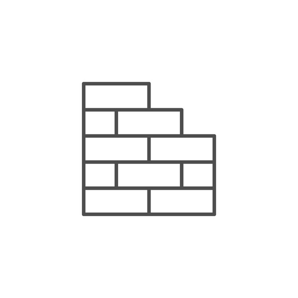 Brick wall line outline icon - Wektor, obraz