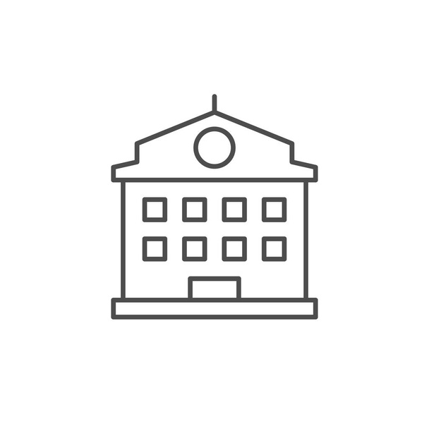 Kormányzati épületvonal vázlatos ikon - Vektor, kép