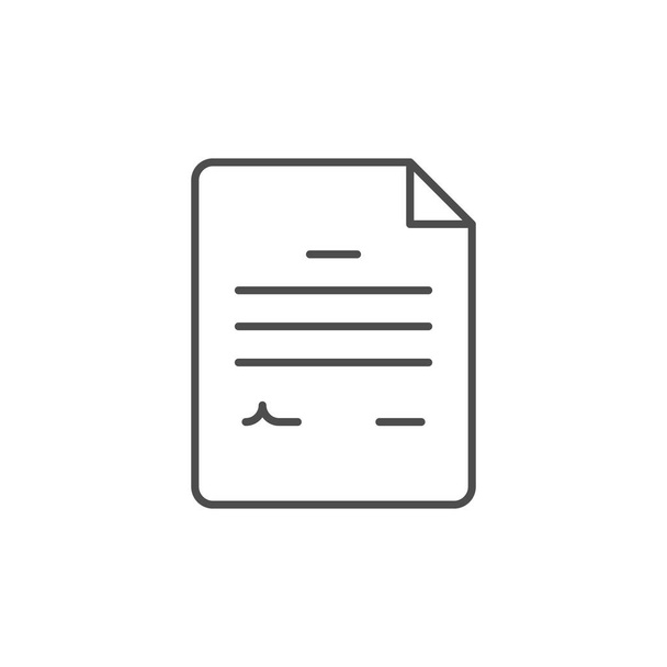 Icono de esquema de documento o línea de contrato - Vector, imagen