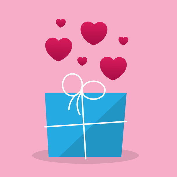 Package Gift Hearts - Vector, Image