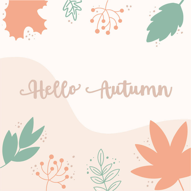 Hello Autumn. Typography lettering quote.  - ベクター画像