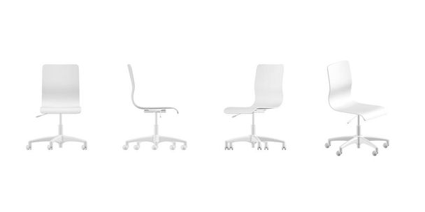 Irodai szék mockup elszigetelt fehér - 3d render - Fotó, kép