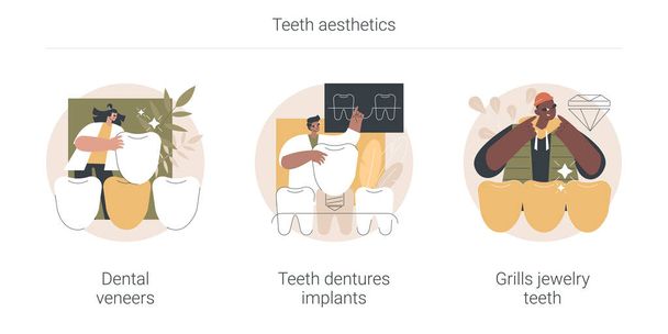 Esthétique des dents concept abstrait illustrations vectorielles. - Vecteur, image