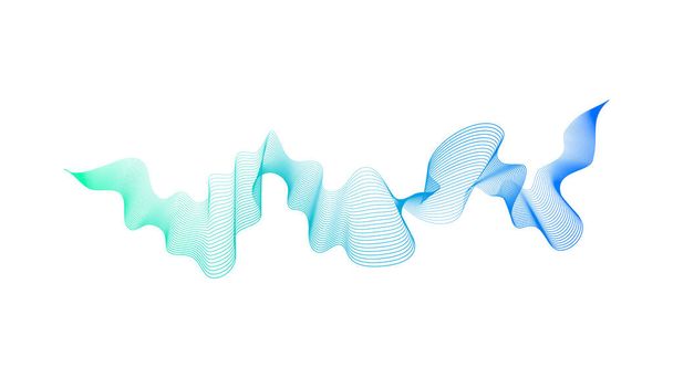 Абстрактный фон с синими волновыми градиентными линиями на белом фоне. Современные технологии, волновой дизайн. Векторная иллюстрация - Вектор,изображение