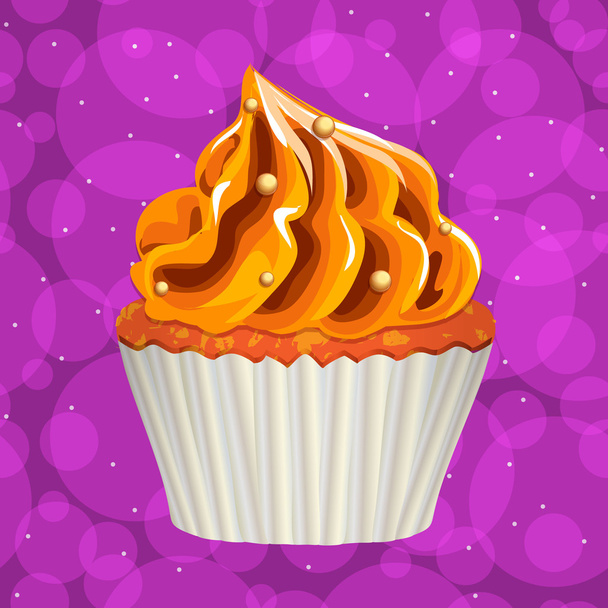 Cake with cream on a colorful background. Vector. - Vektor, obrázek