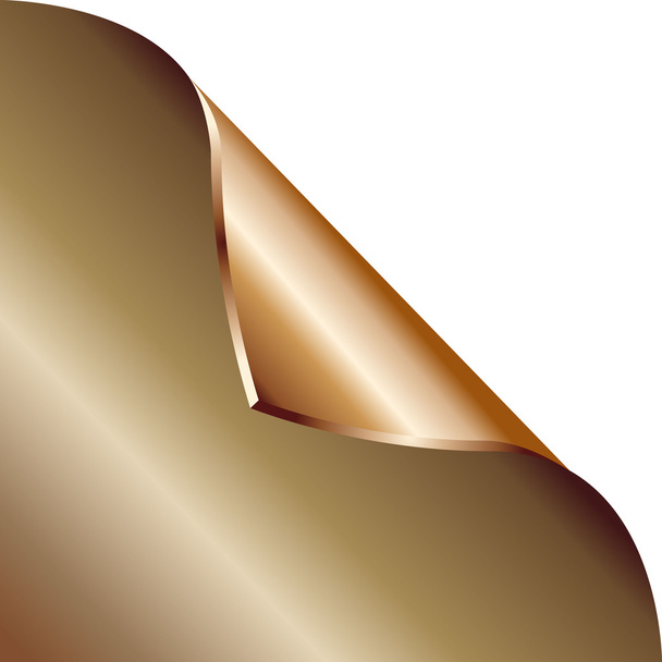 Folded edge of the sheet. Vector. Bronze. - Vector, Image