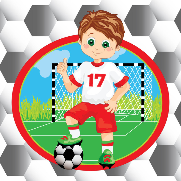 Хлопчик-футболіст на фоні
 - Вектор, зображення