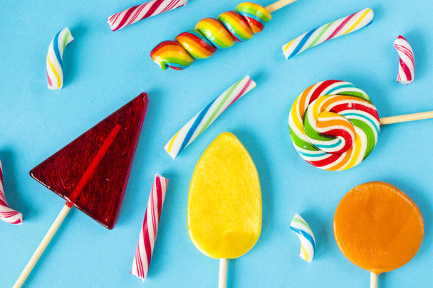 Colorful lollipops on a white background - Fotografie, Obrázek