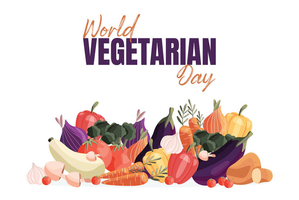 Welt Vegetarier Tag Plakat Illustration Vektor - Vektor, Bild