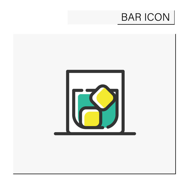 Icono de color de cristal de whisky - Vector, imagen