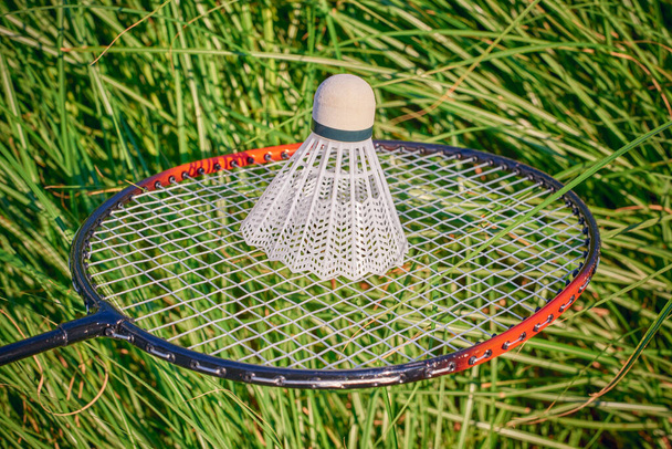 badminton racket shuttlecock sport nature - Φωτογραφία, εικόνα