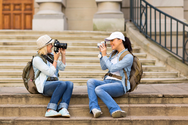 Tourists photographing each other - Valokuva, kuva