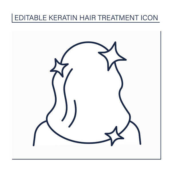 Shine hair line icon - Vektor, obrázek