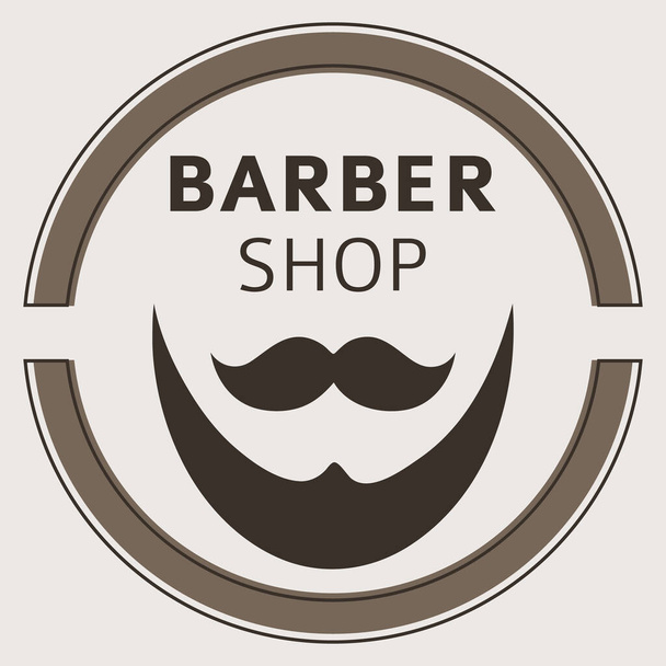lettrage de salon de coiffure avec barbe et moustache. illustration vectorielle - Vecteur, image